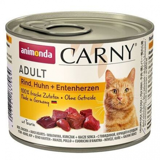ANIMONDA konzerva CARNY Adult - hovädzie, kuracie, kačacie srdce 200g