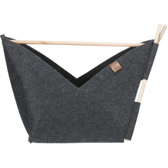Jaskyňa ELISE s vankúšikom, 63 × 44 × 30 cm, tvar loďka, filc, antracit
