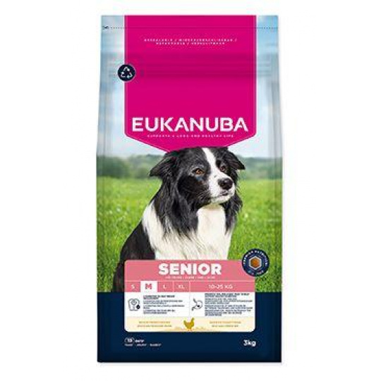 Eukanuba Dog Senior Medium bohaté na čerstvé kuracie mäso 3kg