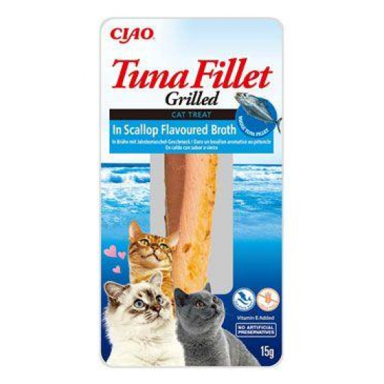 Churu Cat Tuniakový Filet v Vývare s Príchuťou Hrebenatky 15g