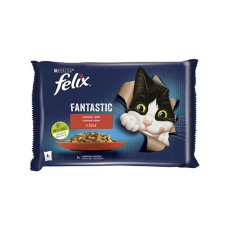 Nestlé FELIX Fantastic cat Multipack hovädzie&kura želé kapsička 4x85 g