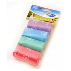 Vrecká DUVO+ na zber psích výkalov farebné s labkami 4 x 20 ks Vrecká DUVO+ na zber psích výkalov farebné s labkami 4 x 20 ks