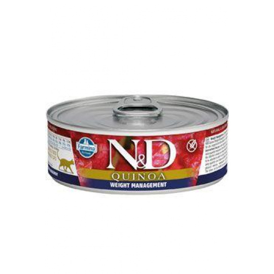 Farmina N&D cat QUINOA weight management konzerva 80 g