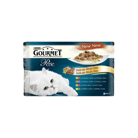 Nestlé GOURMET PERLE cat Multipack duo hovädzie&kura kapsička 4x85 g