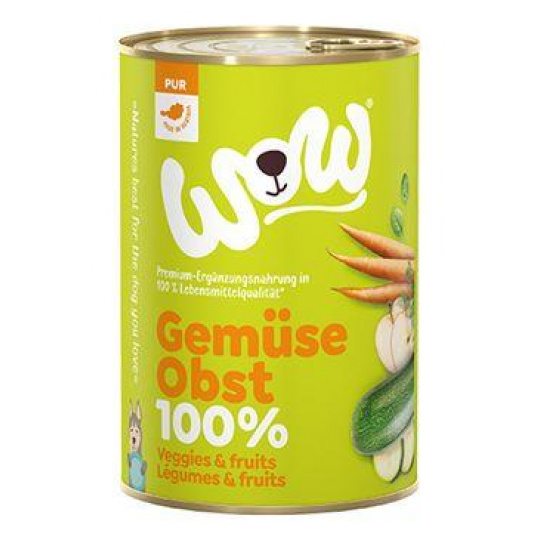 WOW Dog konz. PUR zelenina a ovocie 400g WOW Dog konz. PUR zelenina a ovocie 400g
