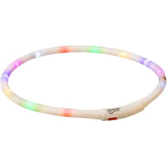 Flash USB svítící silikonový obojek, XS-XL: 70 cm / 10 mm, multicolor (RP 2,10 Kč)