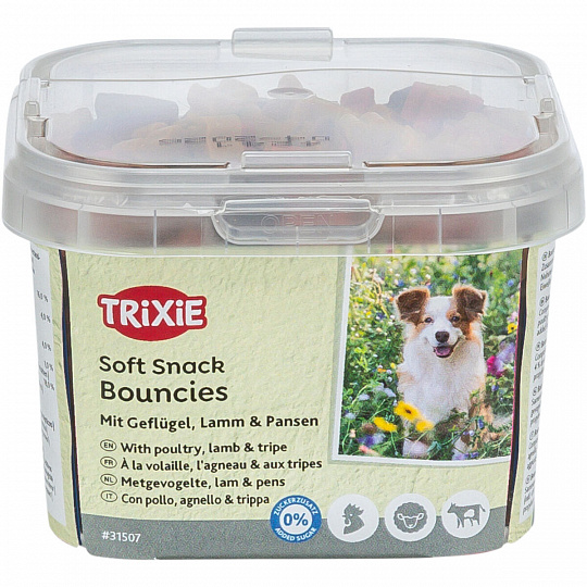 Soft Snack BOUNCIES mini kostičky kuracie, jahňacie, držky 140 g