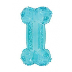 Hračka pes BONE TPR POP kosť 12cm tyrkys Zolux