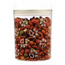 Plastový zásobník na krmivo a maškrty 1,5 l / o 12 × 17,5 cm transparentný