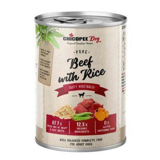 Chicopee Dog konz. Pure Beef with Rice 400g Chicopee Dog konz. Pure Beef with Rice 400g