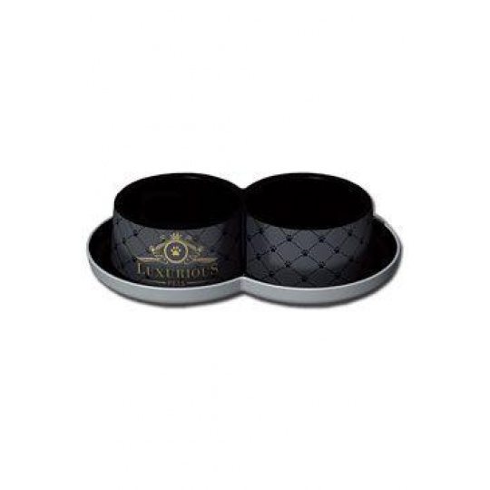 Miska plast LUXURIOUS double čierna 2x350ml Miska plast LUXURIOUS double čierna 2x350ml