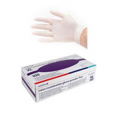 Rukavice hniezdo.vyš.CVET latex XL/100ks bez púdru, biele