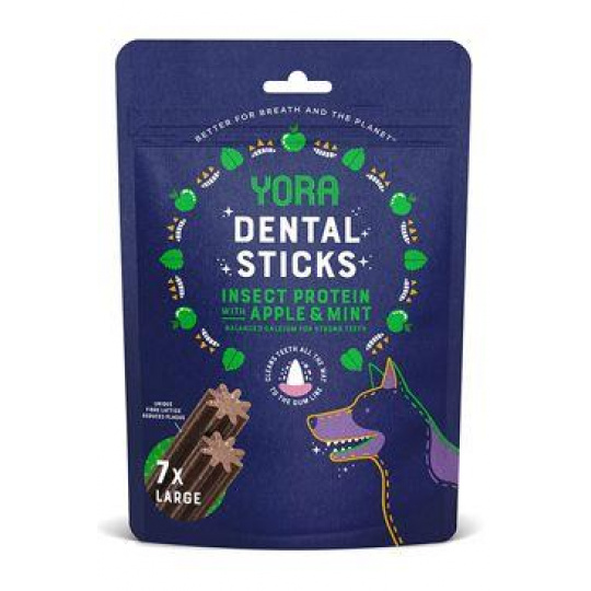 YORA Dog poch. z hmyzu Dental tyčinky L 270g/7ks