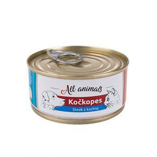 All Animals mačkopes konz. Steak z kačice 100g All Animals mačkopes konz. Steak z kačice 100g