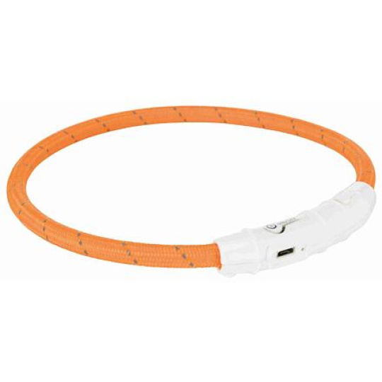 Svítící kroužek USB na krk, oranžový (RP 2,10 Kč)