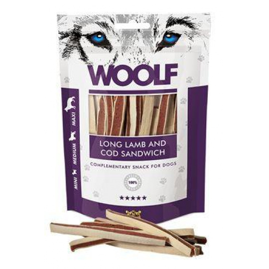 WOOLF Classic pôch. Long Lamb and Cod Sandwich 100g