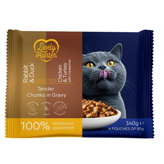 LOVELY HUNTER cat adult serilised KAPSIČKA wet set 4 x 85 g LOVELY HUNTER cat adult serilised KAPSIČKA wet set 4 x 85 g