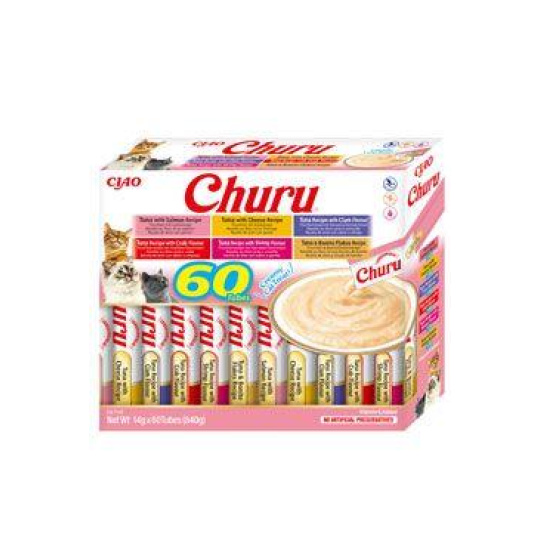 Pamlsek Inaba Churu cat Tuniak 6 príchutí 60 túb 840 g