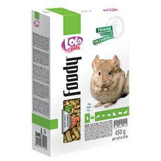 LOLO Foody kompletní krmivo pro činčily 450 g krabička