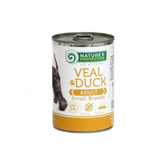 Natures P KONZERVA dog adult Teľacie & Kačacie malé plemeno 400 g Natures P KONZERVA dog adult Teľacie & Kačacie malé plemeno 400 g