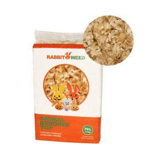 Hobliny podstielka lis.hrubá TOP RabbitWeed 70l/1,5kg Hobliny podstielka lis.hrubá TOP RabbitWeed 70l/1,5kg