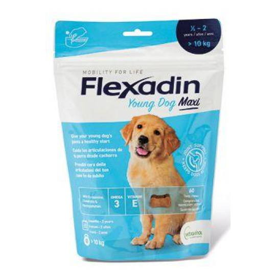 Flexadin Young Dog Maxi žuvacie 60tbl Exsp. 2/2026 Flexadin Young Dog Maxi žuvacie 60tbl Exsp. 2/2026