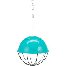 Závesná guľa na potravu napoly plastová/sieťovina 16 cm