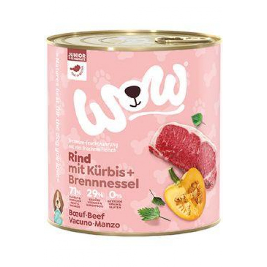 WOW Dog konz. Junior hovädzie s tekvicou 800g WOW Dog konz. Junior hovädzie s tekvicou 800g