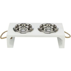 BE NORDIC bar s miskami, 2 × 0,4 l/ø 14 cm/38 × 18 × 10 cm, MDF/nerez, bílá BE NORDIC bar s miskami, 2 × 0,4 l/ø 14 cm/38 × 18 × 10 cm, MDF/nerez, bílá