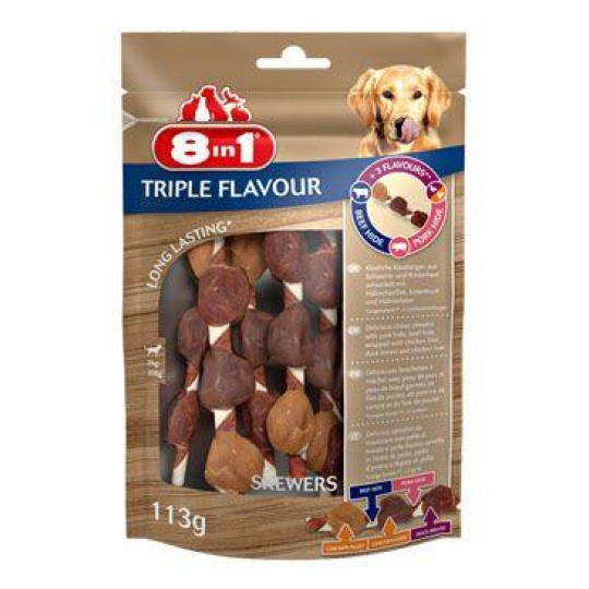 Pochúťka 8in1 Flavours Triple Flav.Špízy 113g/6ks Pochúťka 8in1 Flavours Triple Flav.Špízy 113g/6ks