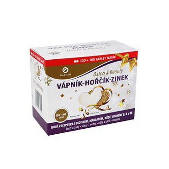 Vápnik-Horčík-Zinok Osteo&Beauty 2x100tbl Galmed