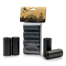 PetBuddy sáčky na exkrementy KLASIK 4 role/ á 20 sáčkov, čierne bez potlače