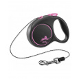 Vodítko FLEXI Black Design XS lanko 3m/8kg ružová