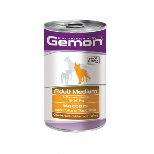 GEMON konzerva adult medium pre psy kurča a morka 1250 g GEMON konzerva adult medium pre psy kurča a morka 1250 g