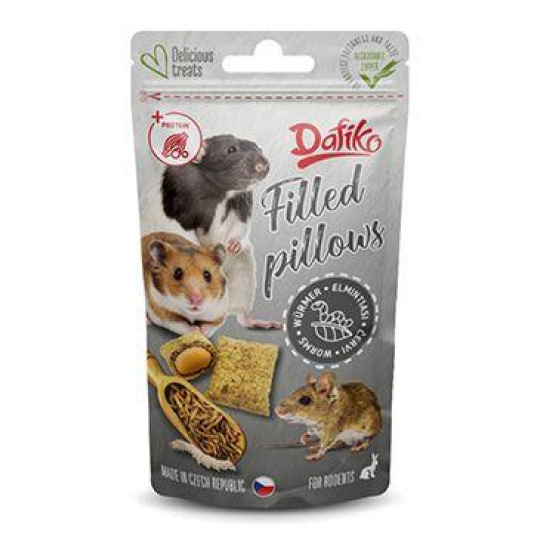 Dafiko plněné polštářky pro hlodavce červy 40g Dafiko plněné polštářky pro hlodavce červy 40g