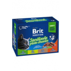 Brit Premium Cat kapsička Sterilised Plate 1200g(12x100g)