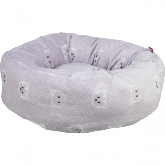 Kulatý pelíšek MIMI 50 cm, motiv kočičí hlavy, lila - LIMITOVANÁ NABÍDKA Kulatý pelíšek MIMI 50 cm, motiv kočičí hlavy, lila - LIMITOVANÁ NABÍDKA