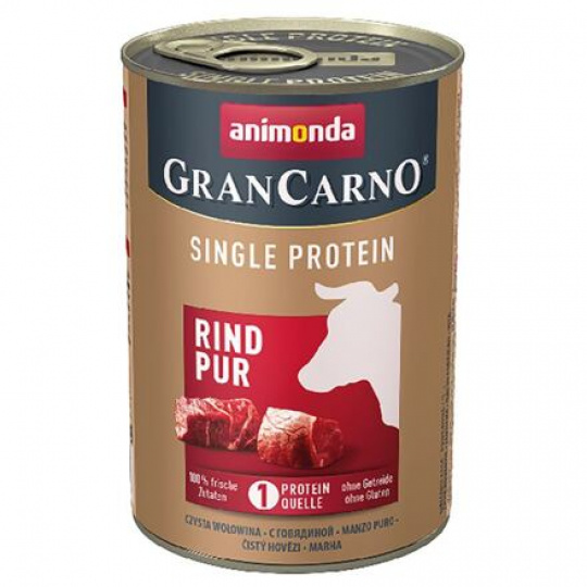 GRANCARNO Single Protein 400 g čisté hovädzie, konzerva pre psy GRANCARNO Single Protein 400 g čisté hovädzie, konzerva pre psy