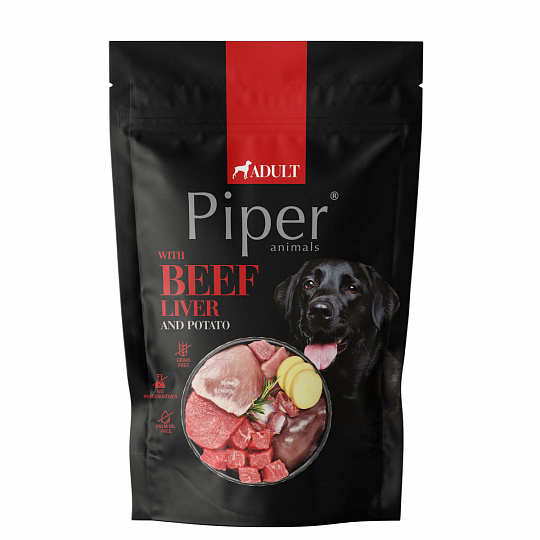 NEW PIPER s hovädzími pečeňami a zemiakmi, kapsička pre psy 500 g