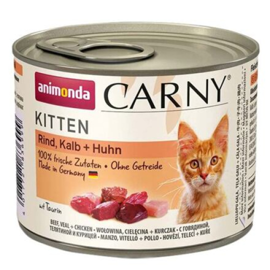 ANIMONDA konzerva CARNY Kitten - telecí + kuřecí + krůta  200g