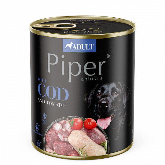 NEW PIPER s treskou a rajčinami, konzerva pre psy 800 g