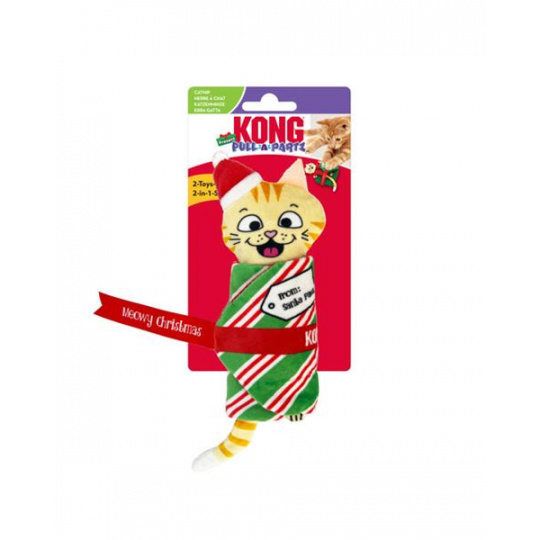 Hračka Kong Cat Holiday Pull-A-Partz Present s catnipom, polyester Hračka Kong Cat Holiday Pull-A-Partz Present s catnipom, polyester