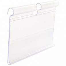 Držiak cenovky na háčik, 7 x 3,9 cm, transparentný