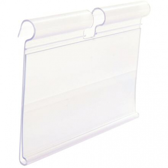 Držiak cenovky na háčik, 7 x 3,9 cm, transparentný