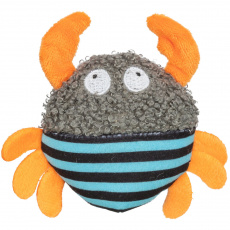 Krab s catnipom, plyšová hračka pre mačky, 9 cm, sivá/oranžová/tyrkysová