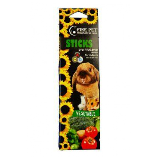 FINE PET Tyčinka Hlodavec Zelenina 2ks/110g