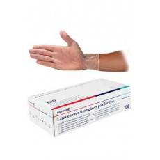 Rukavice hniezdo.vyš.CVET latex S/100ks s púdrom, biele