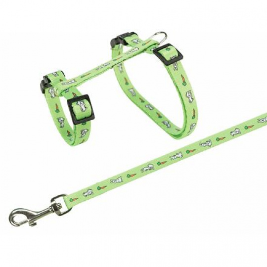 Postroj s vodítkom pre králika - motív 25-44/1cm 1,25m