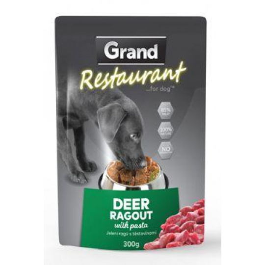 GRAND Dog kapsička Restaurant jelenie ragú 300g GRAND Dog kapsička Restaurant jelenie ragú 300g