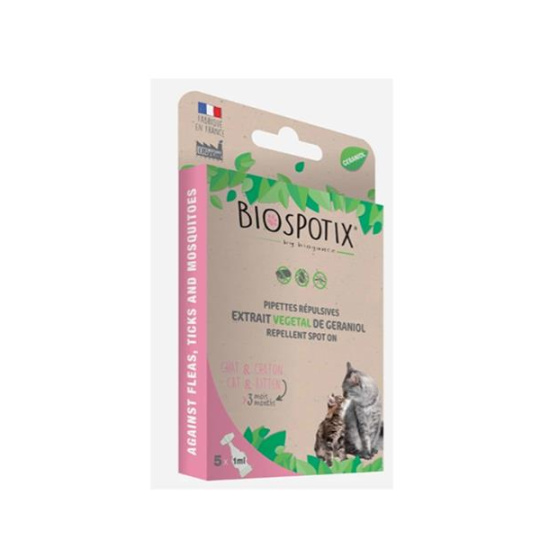 BIOGANCE Biospotix Cat spot-on s repelentným účinkom 5 x 1 ml (od 3 mesiacov)